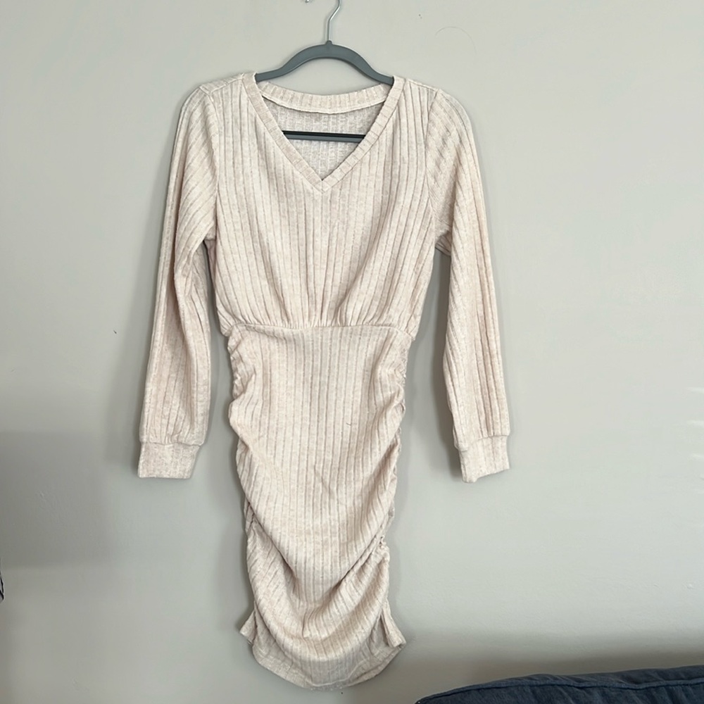Tik tok sweater dress- tan, never before worn